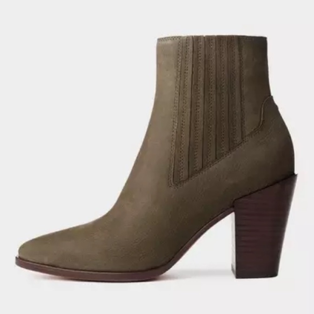 Rag & Bone Rover High Boot Chelsea Ankle Boot in Olive Night Nubuck